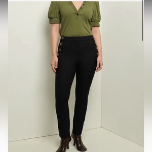 NWT Derek Lam 10 Crosby Kelis Straight Leg Sailor Pants Black Size 4 $395